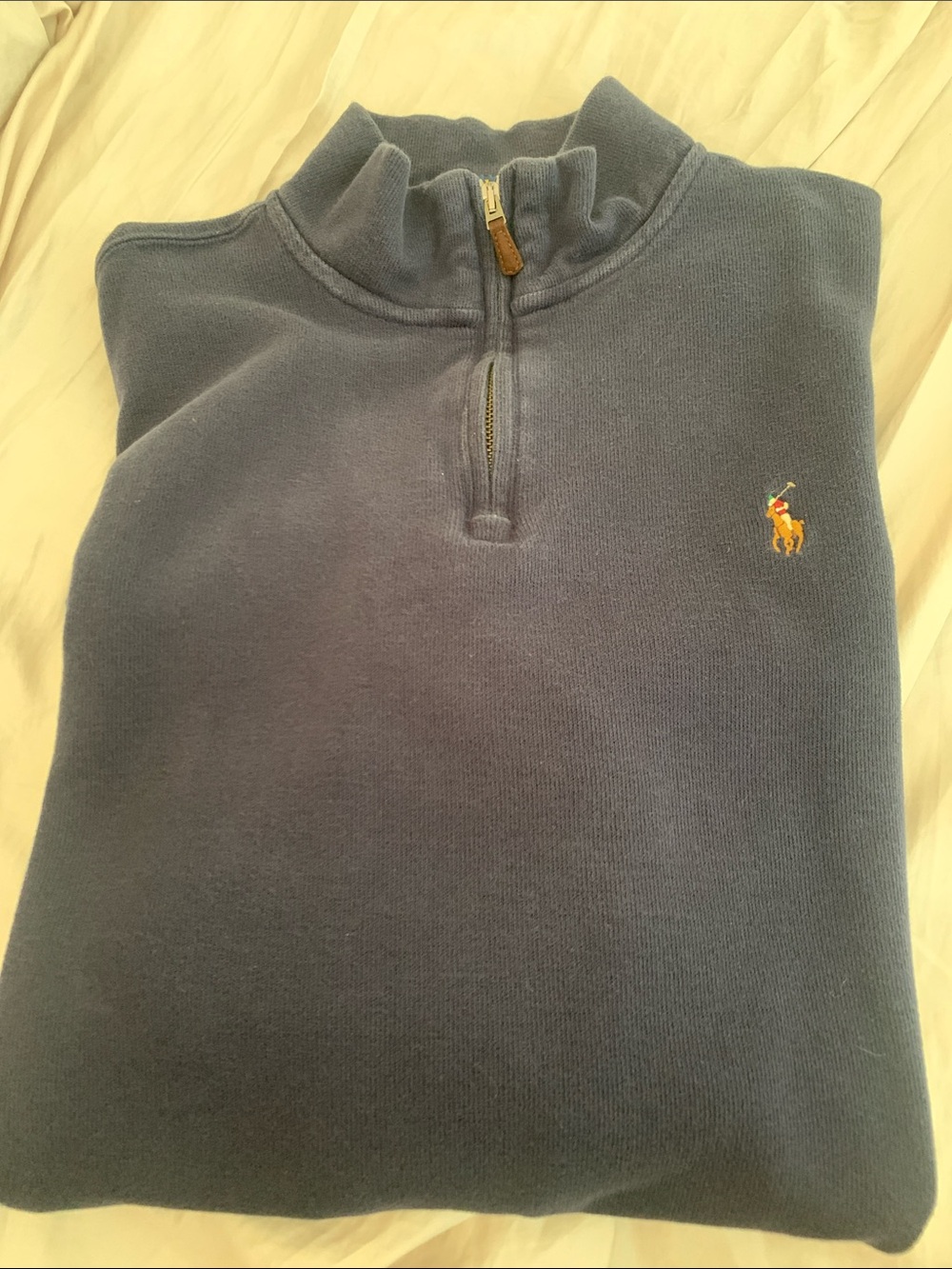 Polo by Ralph Lauren Navy Half-Zip Sweatshirt with Embroidered Pony